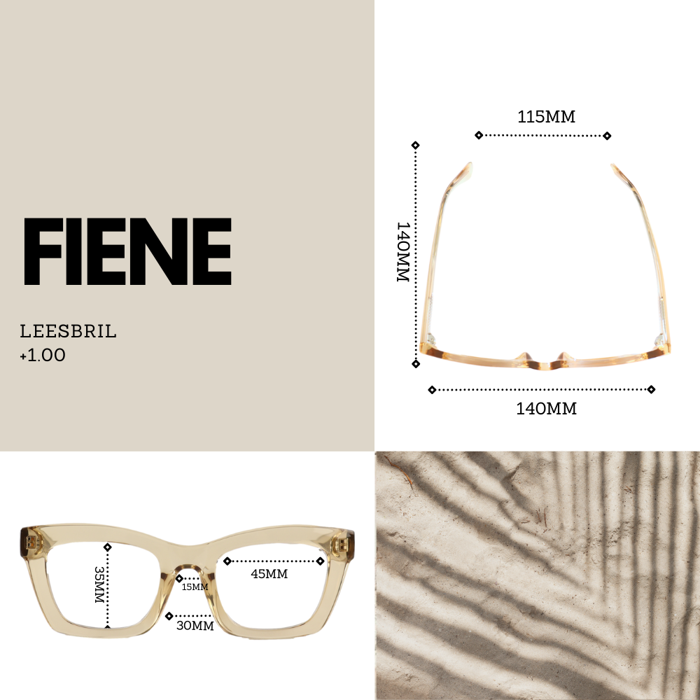 Montour Leesbril FIENE plus 1.00 Vierkant Model Beige Dames Heren Unisex (3) Montour Leesbril FIENE plus 1.00 Vierkant Model Beige Dames Heren Unisex